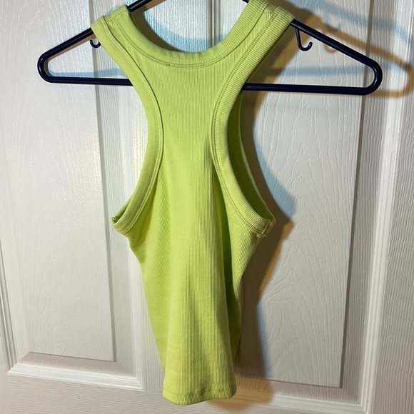 Zara Ribbed Crop Tank Top Yellow Small - Picture 6 of 6